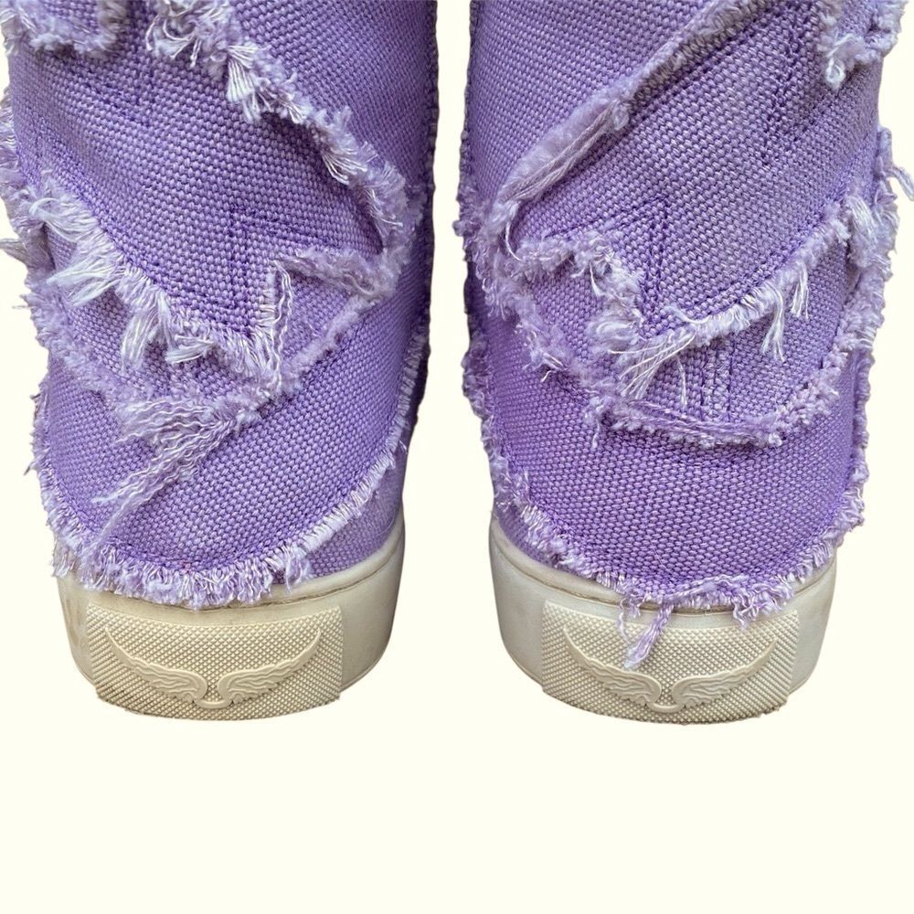 Zadig & Voltaire High Flash Purple/Lilac Canvas High Top Sneakers EU38/US 7-7.5 - Picture 10 of 16